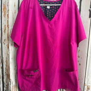 Koi basics 5x Fuchsia Pocketed Scrub Top